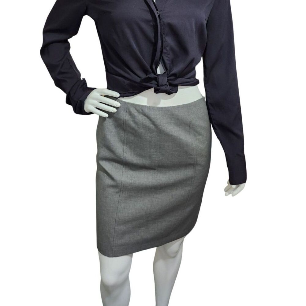 Jones Studio Heather Gray Pencil Skirt Classic Career Office Style